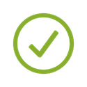 green check mark with circle