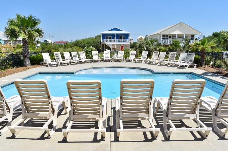 A private pool of a Gulf Shores vacation rental