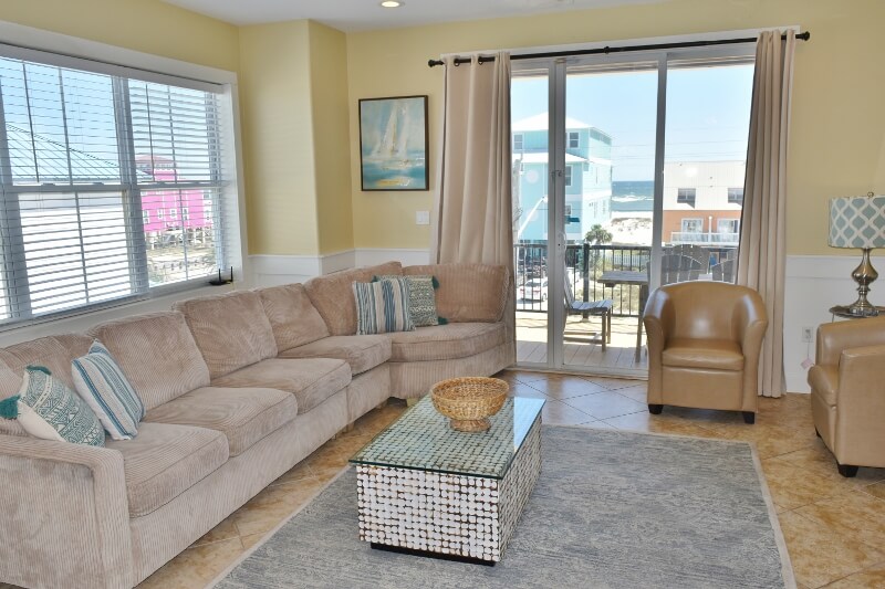 A living room of a Gulf Shores vacation rental