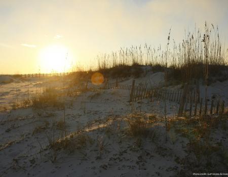 Gulf Shores beach sunset in the winter
