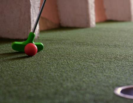 Mini golf ball and putter