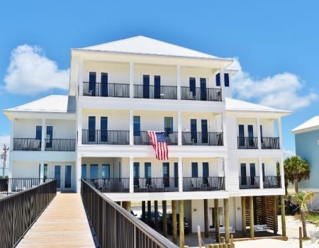 The exterior of a Gulf Shores vacation rental