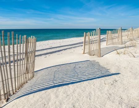 A walkway onto the beach in Gulf Shores, Alabama