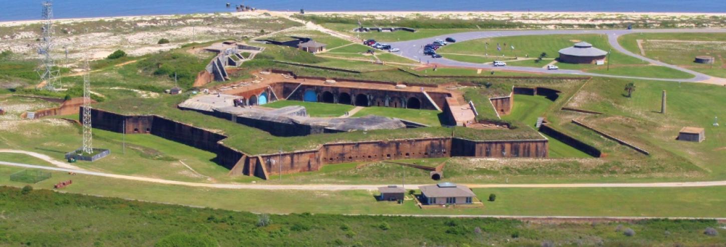 Ariel view of the Fort Morgan State Historic Site
