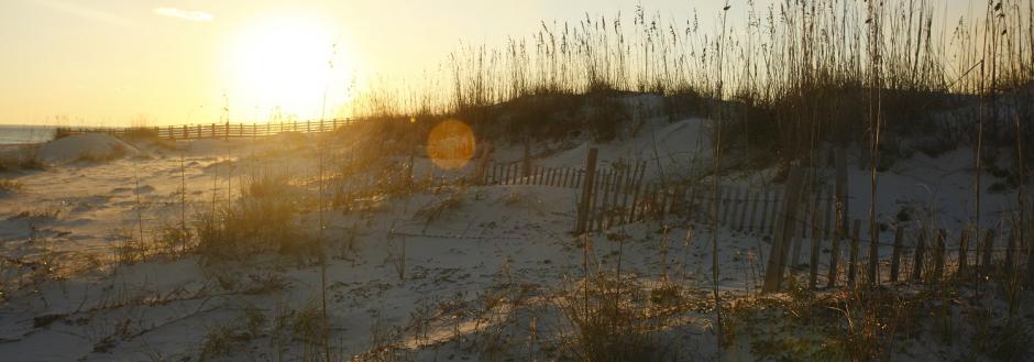 Gulf Shores beach sunset in the winter