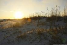 Gulf Shores beach sunset in the winter
