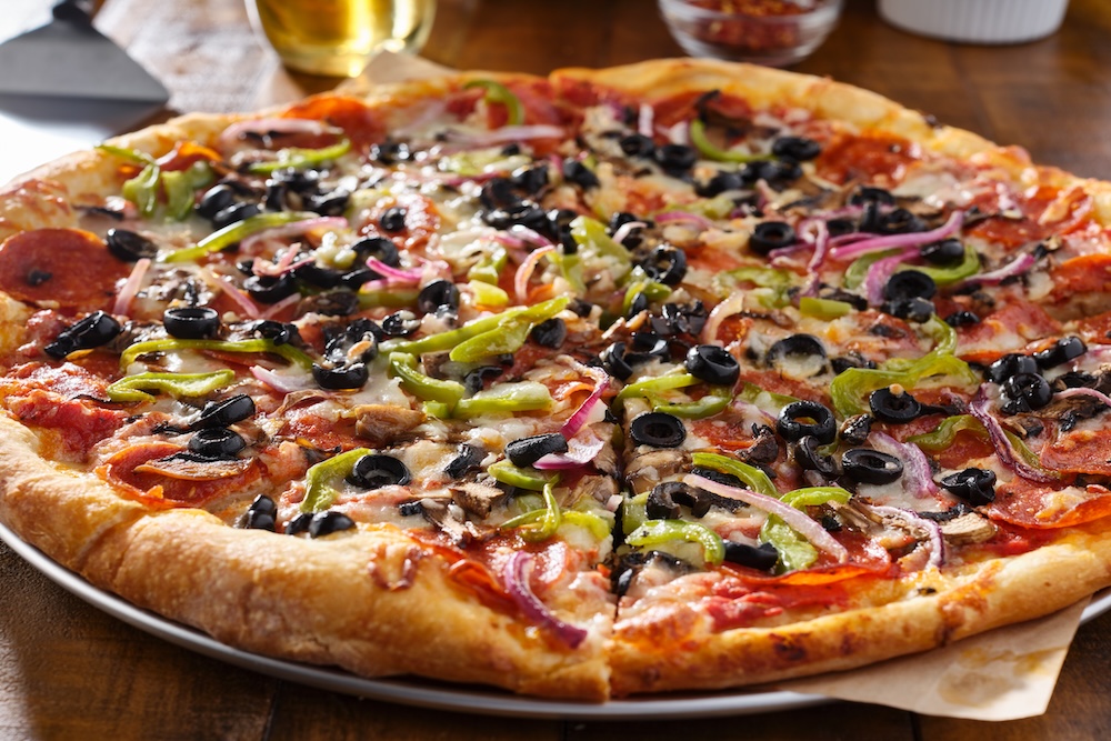 Supreme Pizza on a plate