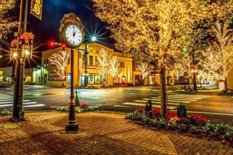 Holiday lights downtown Fairhope, Al