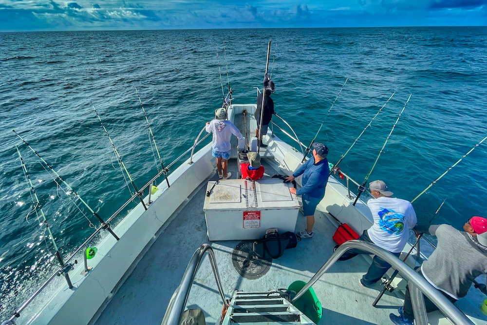 Fishing charter on the ocean