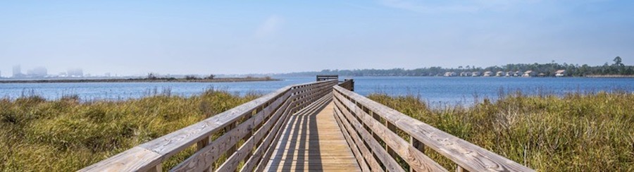 A boardwalk in Gulf Shores, Alabama