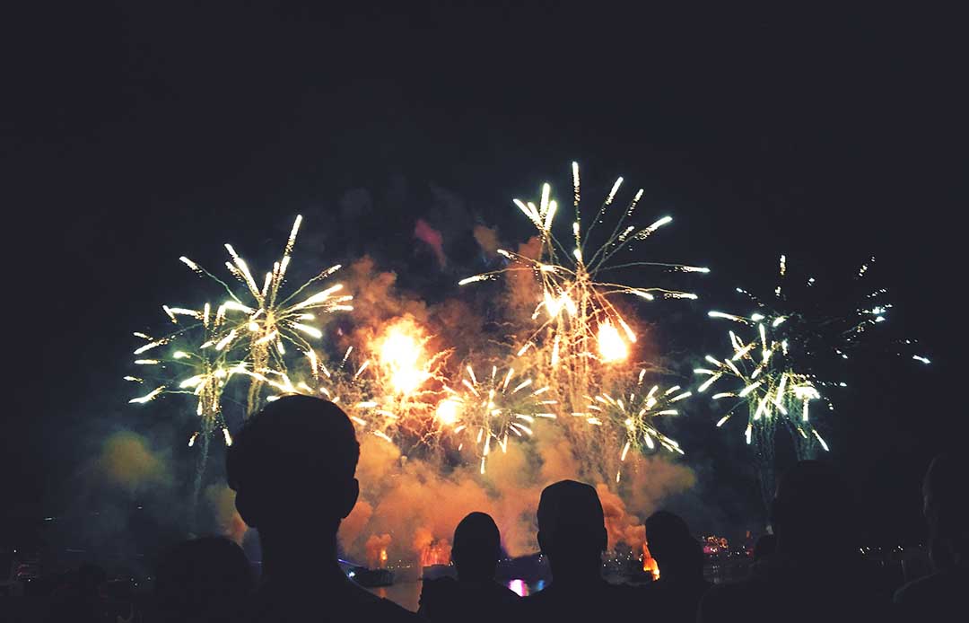 Fireworks in downtown Gulf Shores