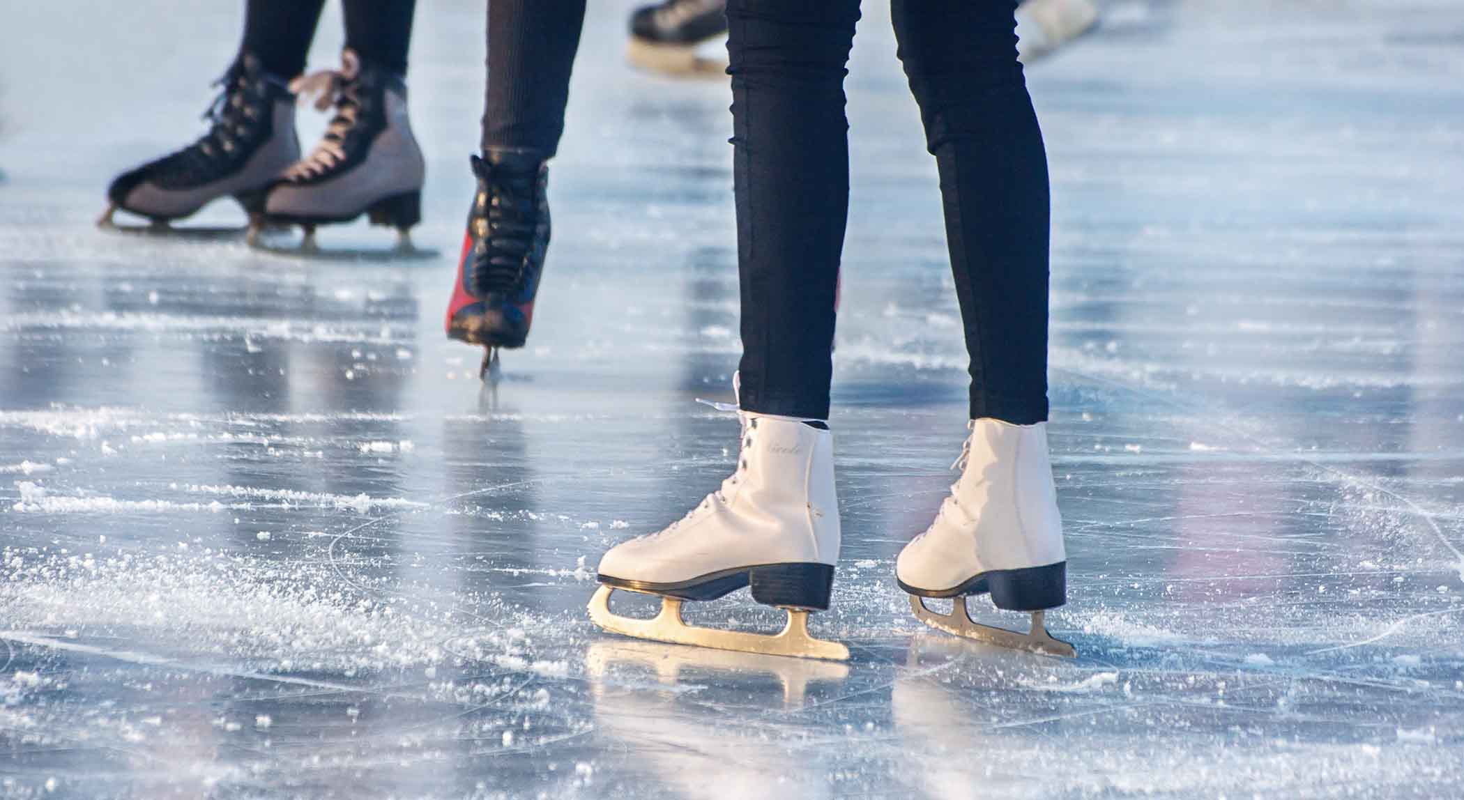 People at an ice skating rink